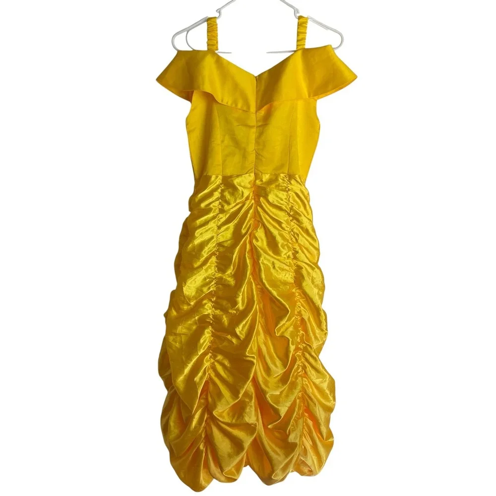 Girls Ruched Princess Gown Size 160/US XL Yellow Belle Costume Gemstone